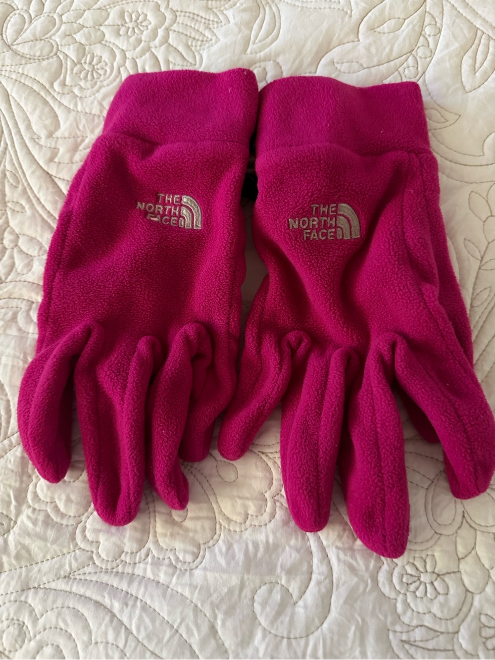 The North Face Hot Pink Fleece Gloves